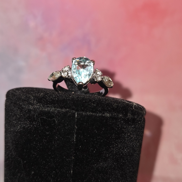 Macy's Aquamarine and Silver Women's Ring - Picture 1 of 1